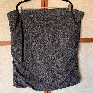 Lane Bryant Ruched Pencil Skirt Tweed Cotton Faux Leather Tummy Control